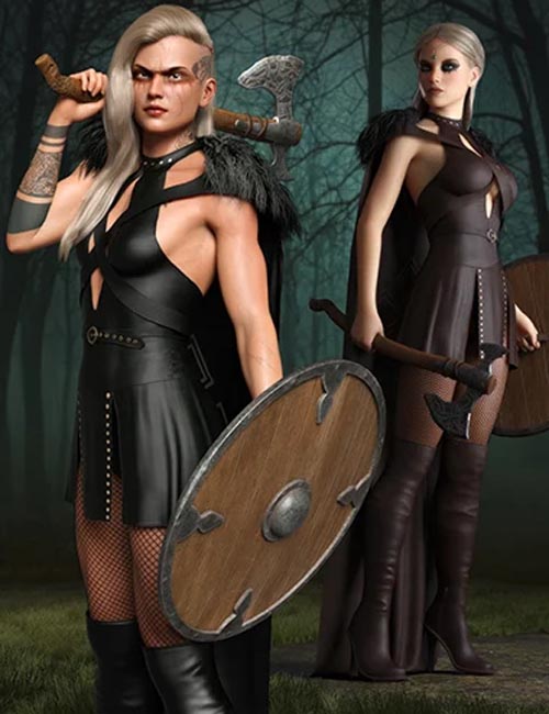 dForce Viking Princess Outfit Set for Genesis 8 and 8.1 Females