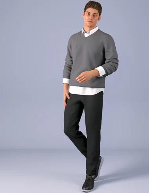 dForce HnC V-Neck Knit Outfits for Genesis 8.1 Males