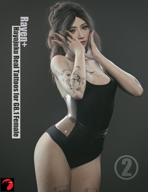 RAV Hayajuku Real Tattoos TWO for Genesis 8.1 Females