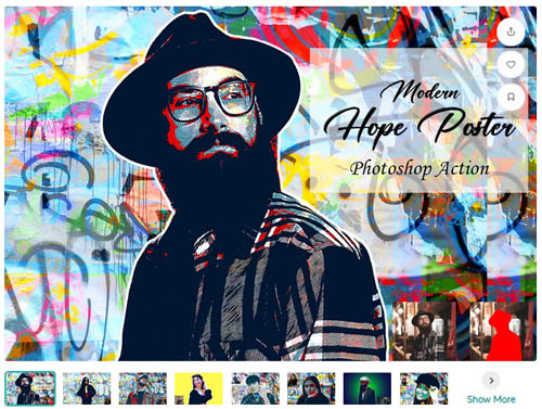 Modern Hope Poster Photoshop Action - 10312879