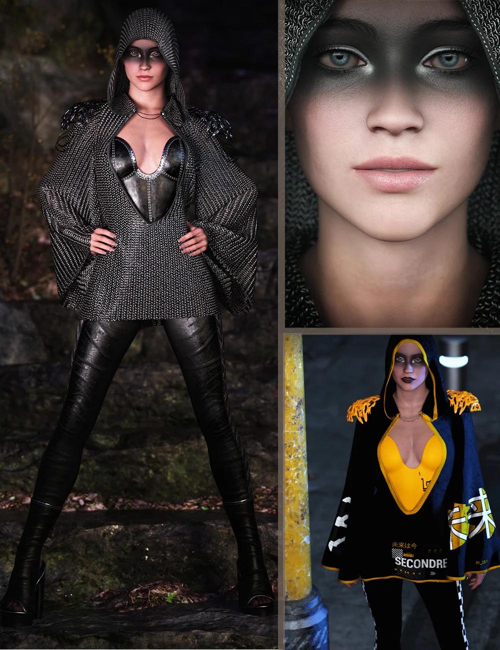 CB Arc Clothing, Arceli Character, and Surci Texture Expansion Bundle for Genesis 9