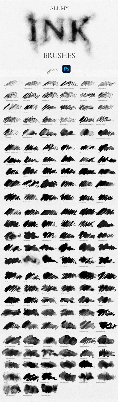 150+ Ink Effect Brushes for Photoshop