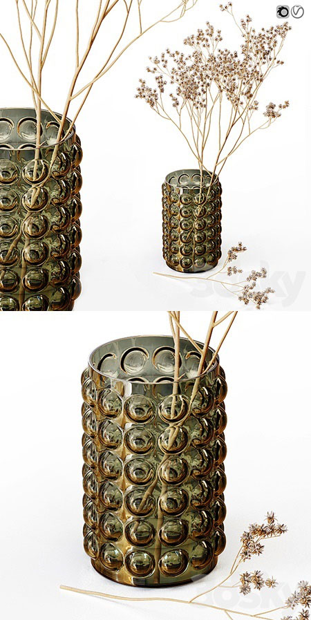 H&M vase with dry flowers