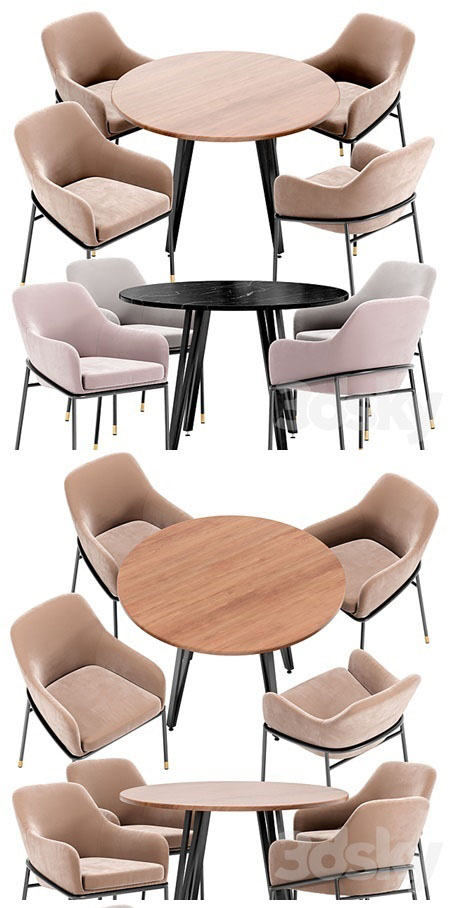 Sandra dining chair and Raymond table