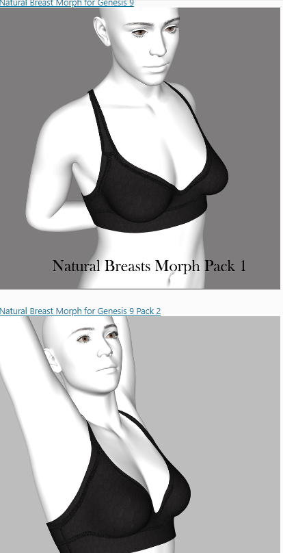 Natural Breast Morph for Genesis 9 Pack 1 & 2