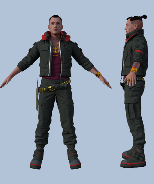 CyberPunk Jackie Welles Outfit for Genesis 8 Male
