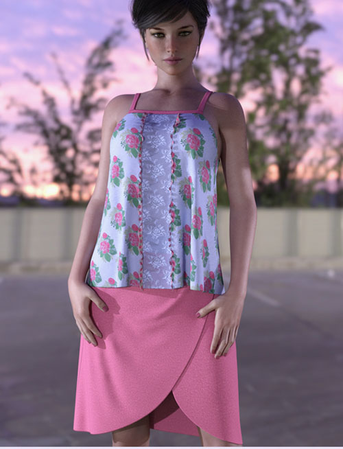 dForce Wrap Skirt Outfit for Genesis 8 Female(s)