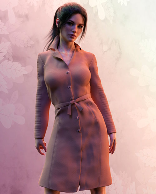 X-Fashion Trench Coat for Genesis 8 Female(s)
