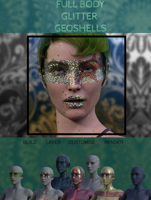 Full Body Glitter Geoshells for Genesis 8.1 Females
