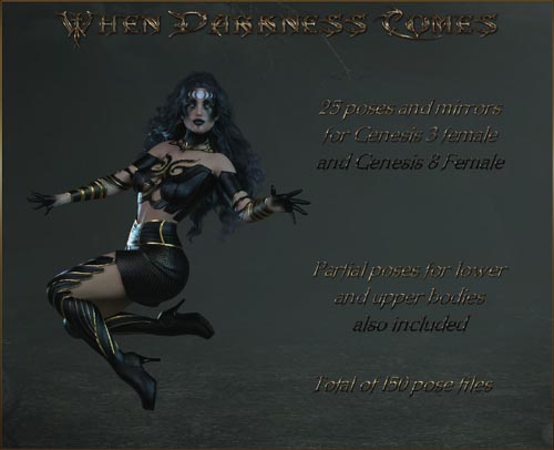 When Darkness Comes - Poses for G3F-G8F