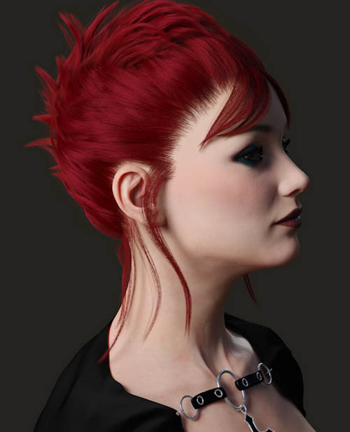 Messy Goth Updo for Genesis 8 and 8.1 Females