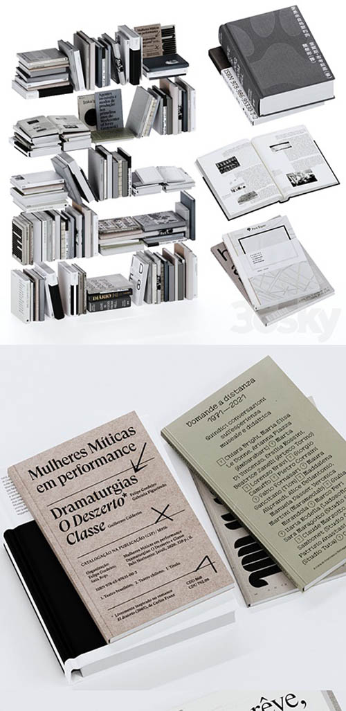 Gray and white books set vol4