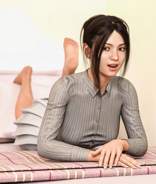 Snap Photo Pose in Girls Dorm Room for Genesis 8 and 8.1 Female