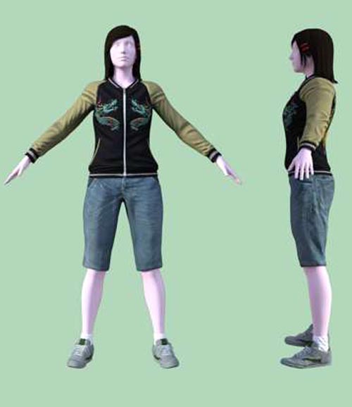 Yakuza Haruka Jacket Outfit for Genesis 8 Female