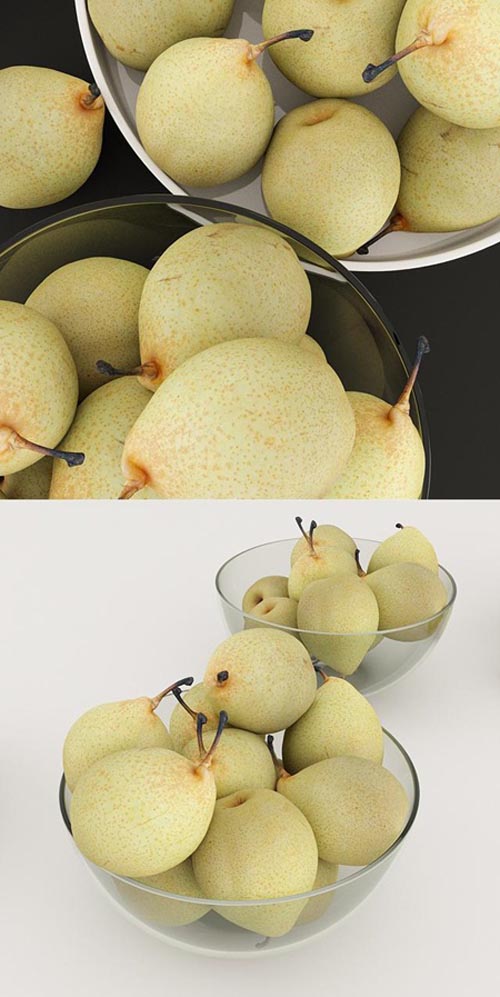 HD Realistic Japanese Pears