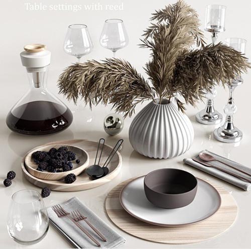 Table Settings With Reed - 3D Model