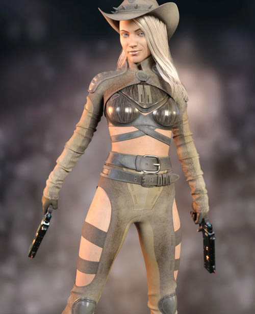 West Sci-Fi Outfit for Genesis 8.1 Females