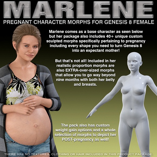 Sonsy: Marlene Pregnant Morph for Genesis 8