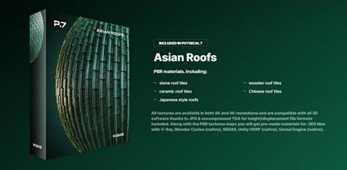CGAXIS - Physical 7 PBR Asian Roofs Collection