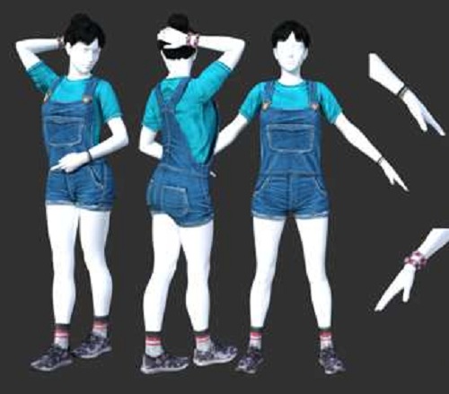 Cute Overall Outfit for Genesis 8 Female