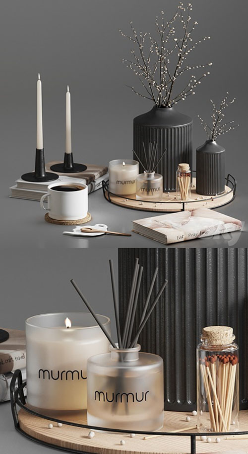 Decorative set 01 With Murmur candle and diffuser
