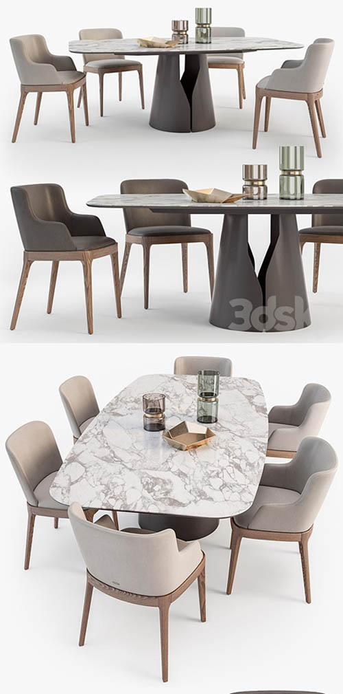 Cattelan Italia Giano table Magda chair set