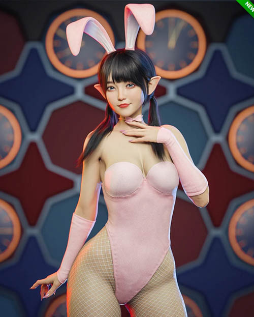 Lucy Bunny Girl Outfit for Genesis 9, 8, and 8.1