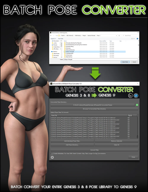 Genesis 3 and 8 to 9 Batch Pose Converter (FIXED)
