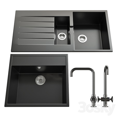 Kitchen set Ikea: Mixer HAMLESHEN and mortise washers HELLVIKEN