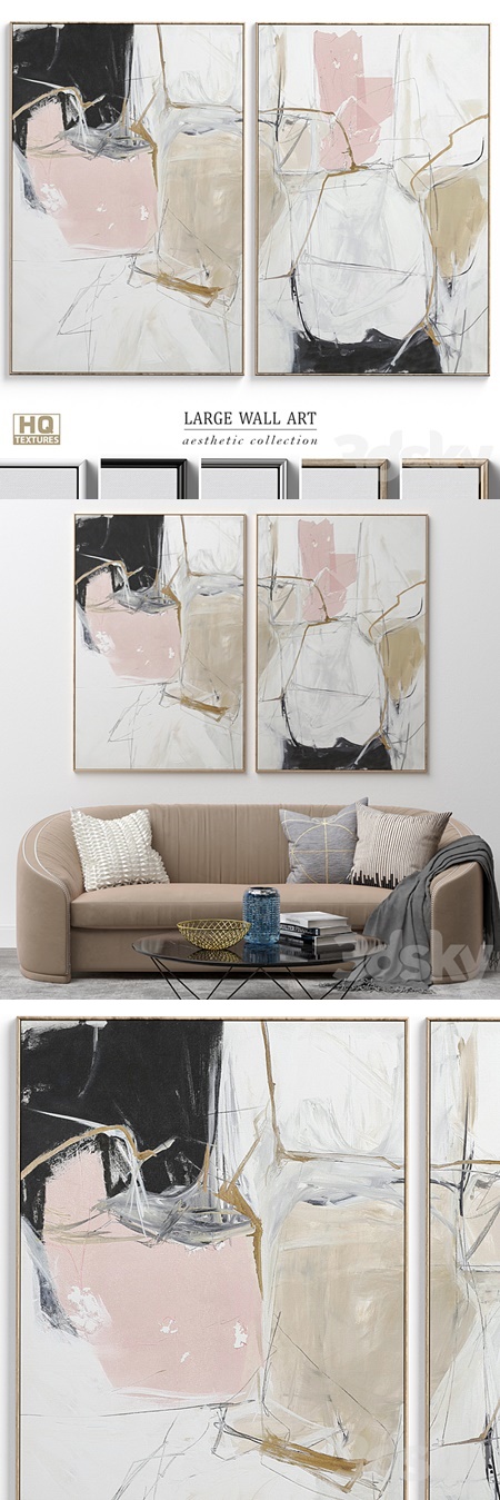 Large Abstract Neutral Wall Art C-378