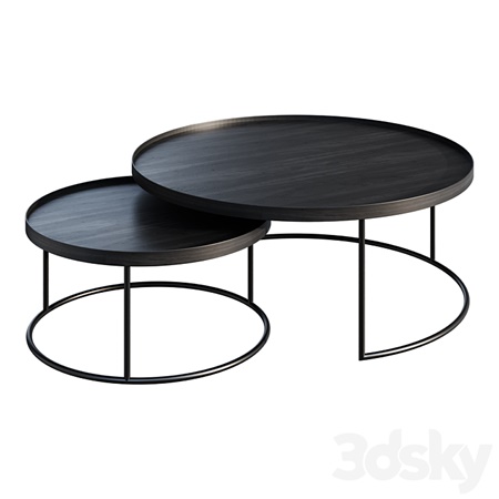 Coffee table ETHNICRAFT ROUND TRAY TABLE, SET VAN 2 coffee table