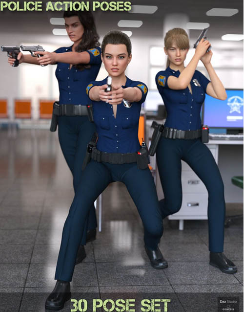 Police Action Poses for Genesis 8 Female