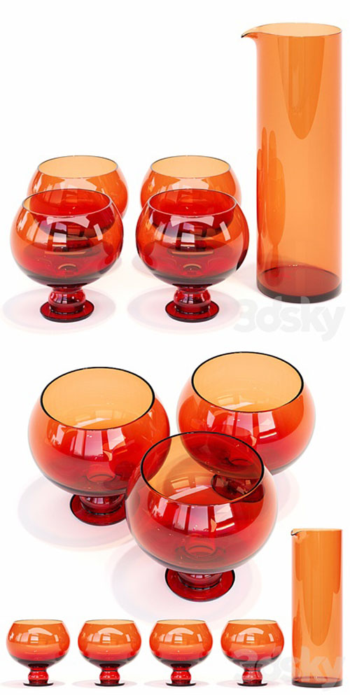 HKliving / Funky Orange Glassware Set