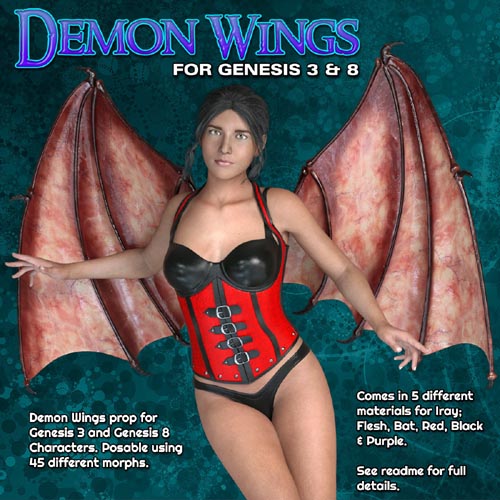 Exnem Demon Wings for Genesis 3 and Genesis 8