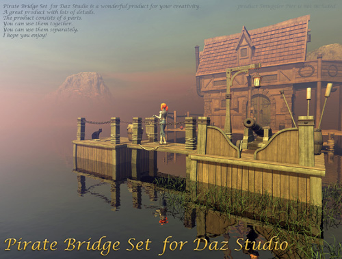 Pirate Bridge Set for Daz Studio