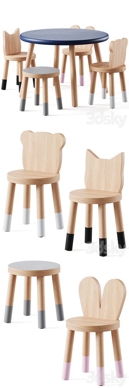 Nico & Yeye Round Kids Table and Chairs by Pottery Barn