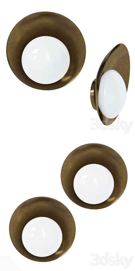 Brass Wall Lights "Concha" by Gallery L7