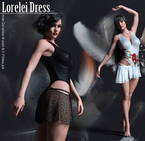 Lorelei Dress for Genesis 8.0 and Genesis 8.1 Females