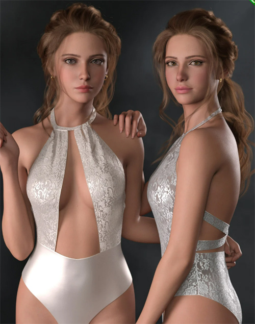 CHB Elegant Bodysuit and Earrings for Genesis 9