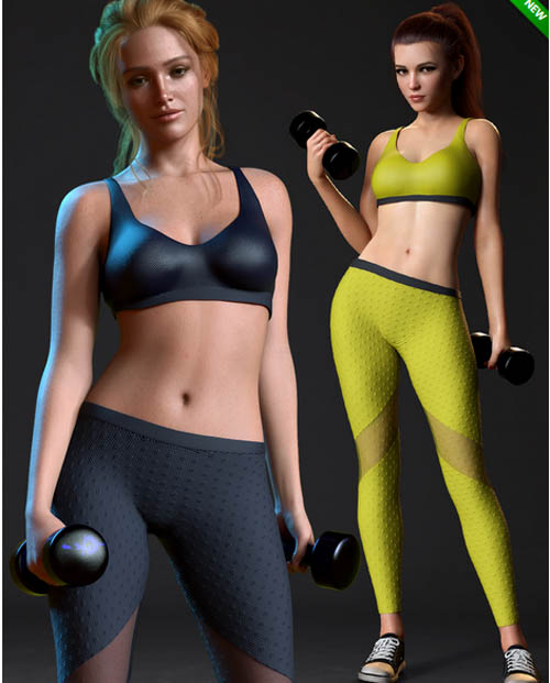 Keep Fit Outfit Set for Genesis 8, 8.1, and 9