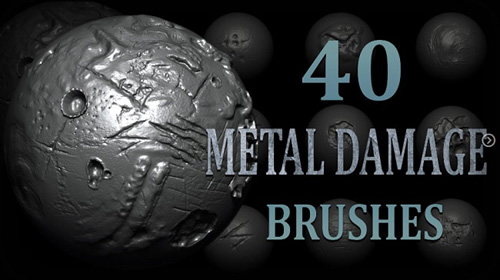 Artstation - Metal Damage Brush + Alphas
