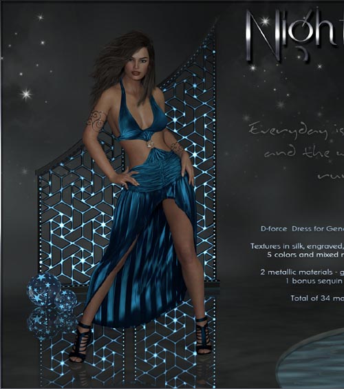 dForce Night Shine Dress for Genesis 8 Females