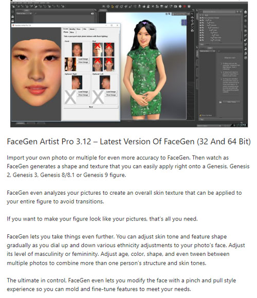 FaceGen Artist Pro 3.12 – Latest Version Of FaceGen (32 And 64 Bit)