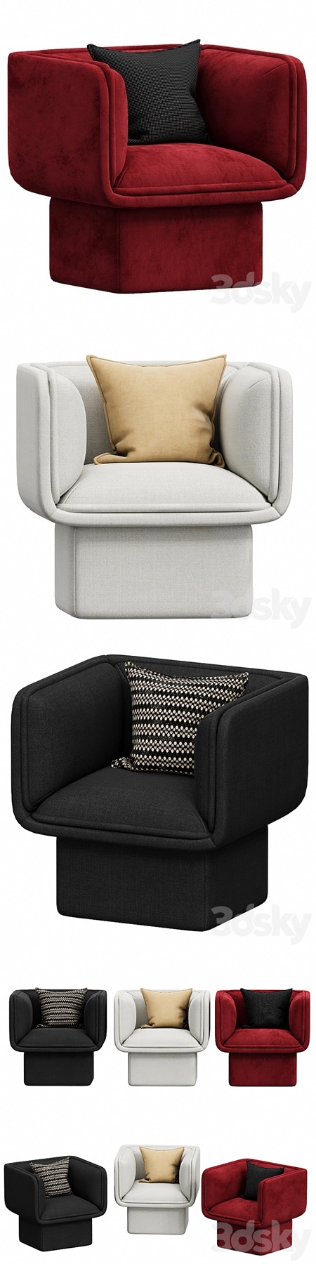 Block armchair by missana