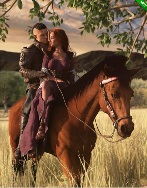 Unbreakable Bond Horse Riding Poses for Genesis 9 and Daz Horse 3