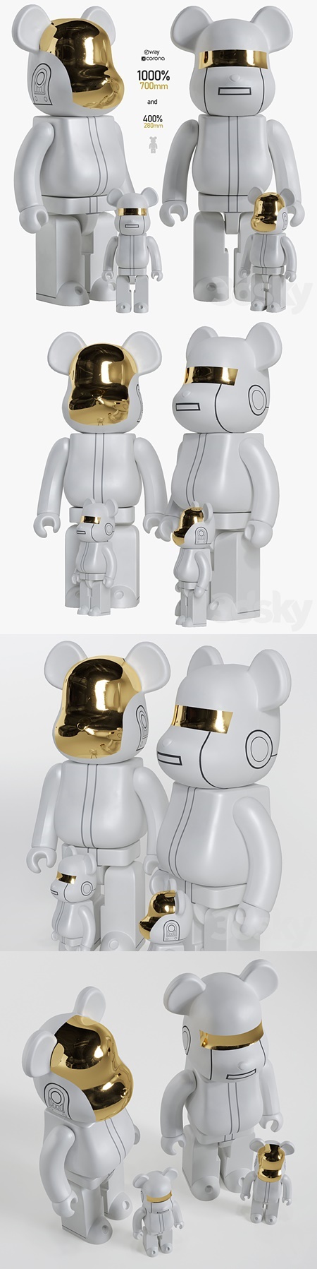 Bearbrick / Daft Punk White Suit