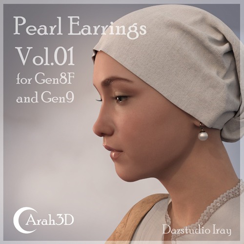 Arah3D Pearl Earrings Vol.01