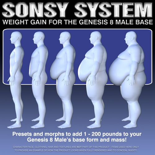Sonsy Weight Gain System for Genesis 8 Male