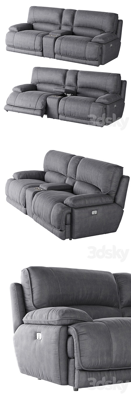 American Signature Furniture Mario 3-Piece Dual Power Reclining Sectional