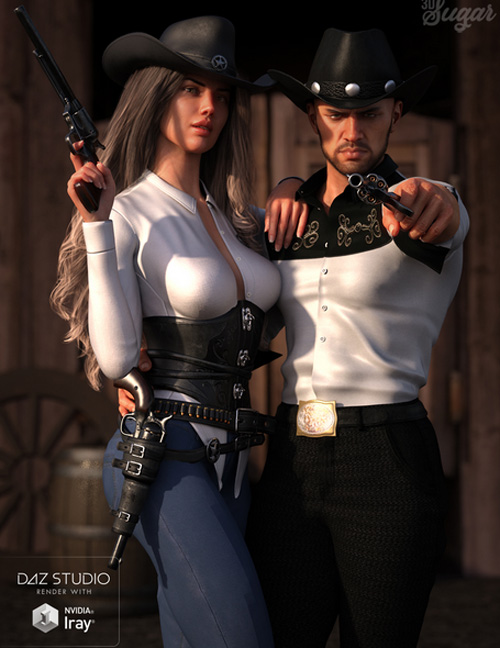 Desperado Gun Poses and Prop for Genesis 8 Male